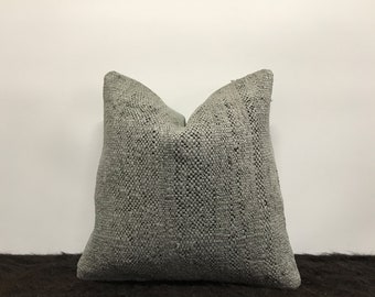 8x16 Bohemian Kilim Pillow,Decorative Pillow,Neck Throw Pillow,Hemp Pillow Pillow Cover,Bedding Pillow,Gray Pillow,Flat Pillow SP2040 1405