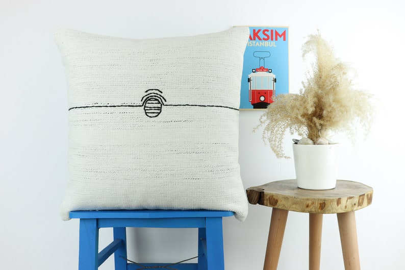 White Kilim Pillow Kilim Pillow 20x20inch 50x50cm Cushion Cover Pillow Cover Ethnic Pillow Turkish Pillow Kilim Unique Pillow
