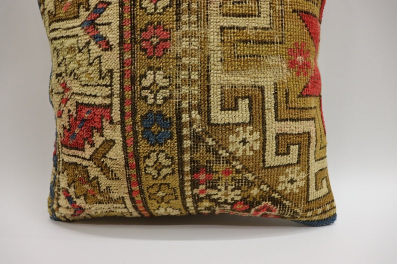 Handwoven Pillow Turkish Carpet Pillow Bohemian, Decorative Pillow Cushion Cover Carpet Pillow 16x16\u0130nches Carpet Cushion Cover