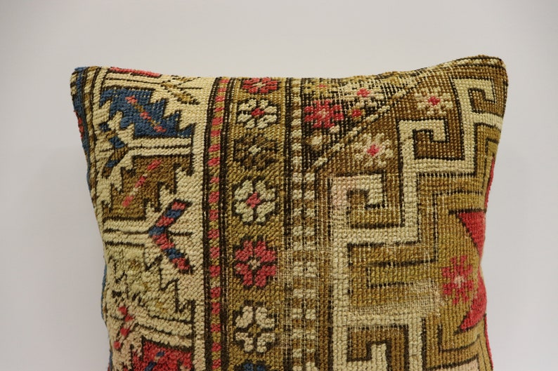 Handwoven Pillow Turkish Carpet Pillow Bohemian, Decorative Pillow Cushion Cover Carpet Pillow 16x16\u0130nches Carpet Cushion Cover