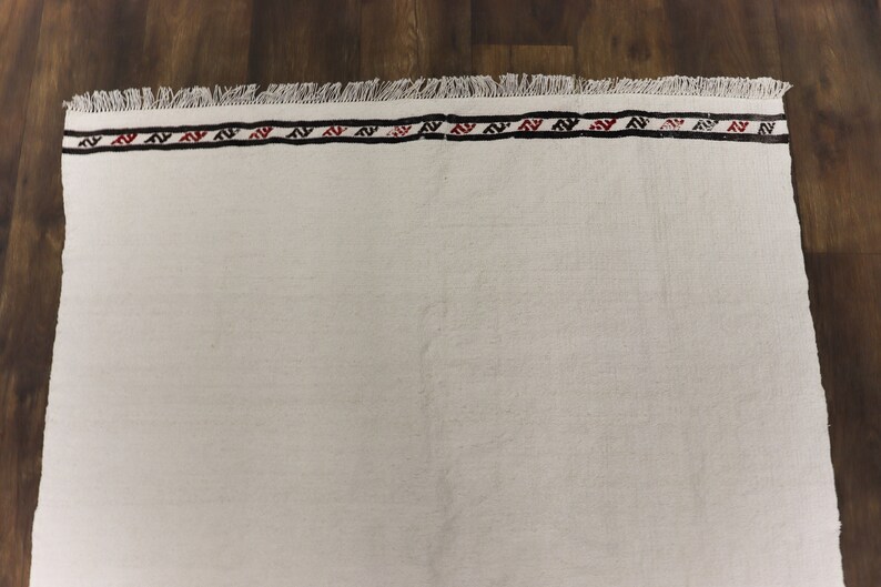 Home Floor Decor Turkish Rug Woven Kilim Rug Scandinavian Style Rug 6.7x4.2 Feet 204x130 Cm Striped Cotton Kilim Rug Striped Weave