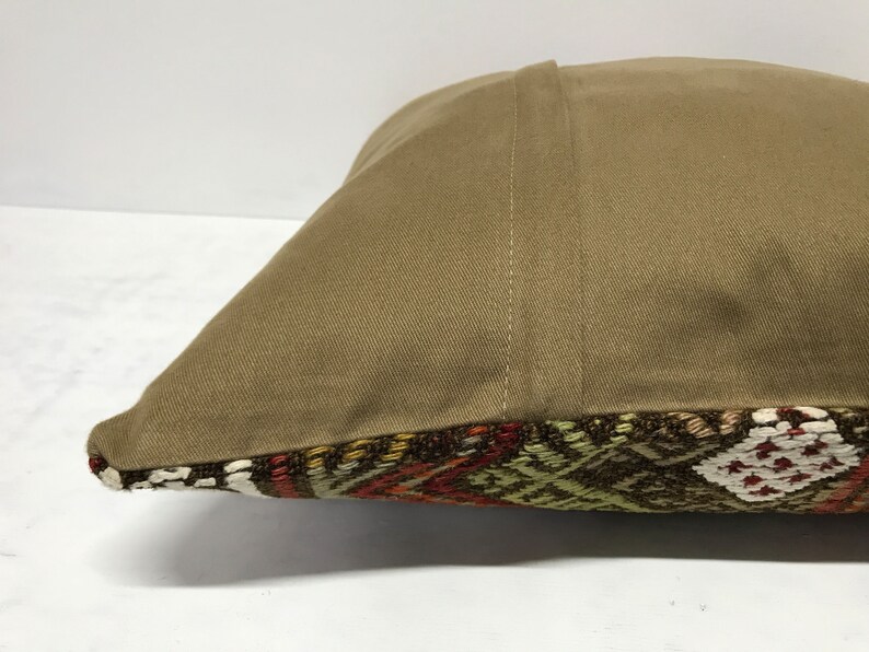 Natural Pillow Cushion Cover Handwoven Pillow Turkish Kilim Pillow Kilim Cushion Bohemian Kilim Pillow 16x16inches 40x40cm