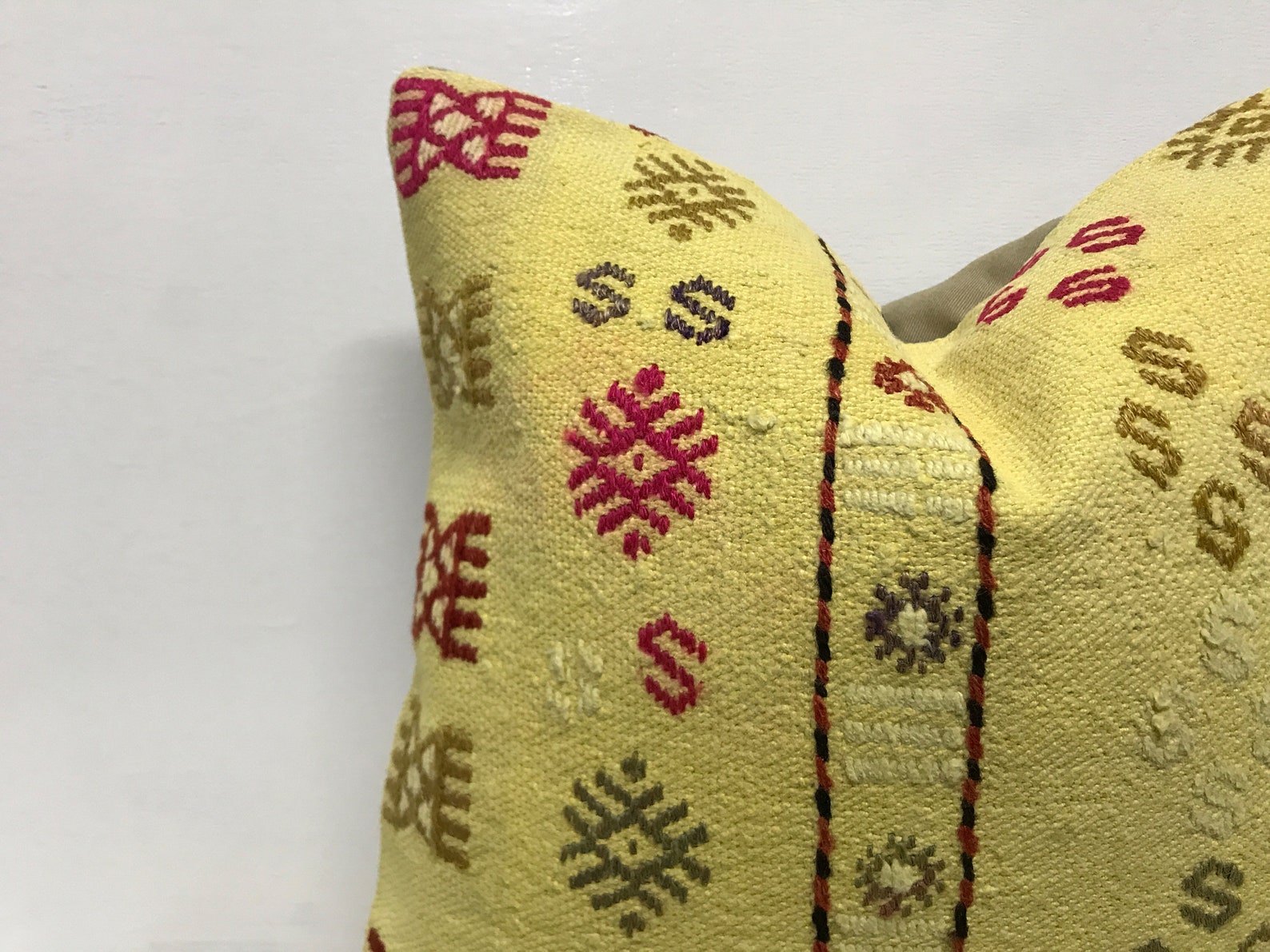 Cotton Kilim Pillow 16x16inch 40x40cm Bohemian Etsy