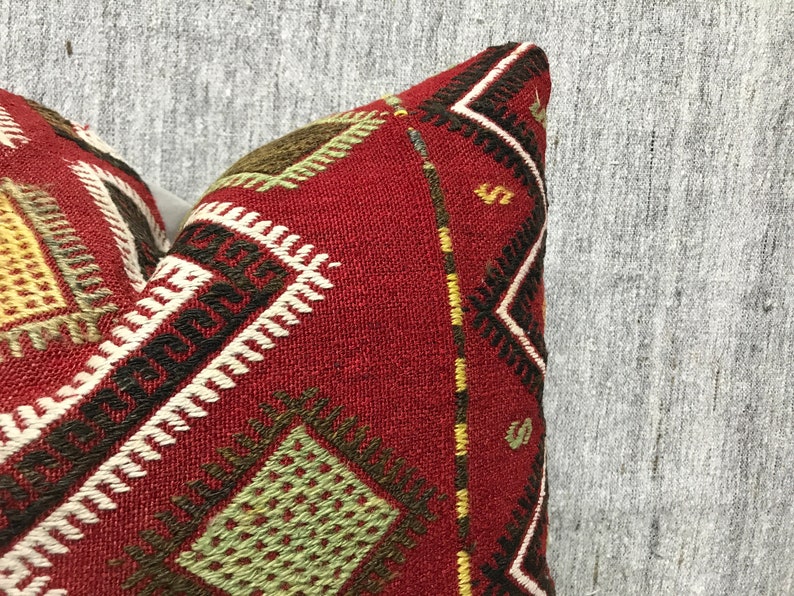 Handmade Unique Pillow Cushion Cover Turkish Kilim Pillow Bohemian 20x20\u0130nches Throw, Kilim Pillow Decorative Pillow Pillow Cover