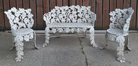 antique iron garden chairs