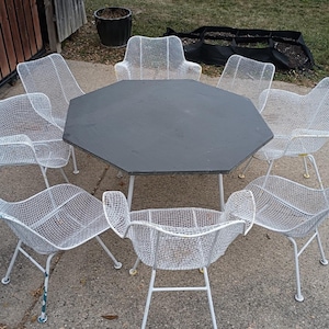 Vtg Sculptura Set Slate Lounge set 8 chairs Table  We Deliver MCM Patio