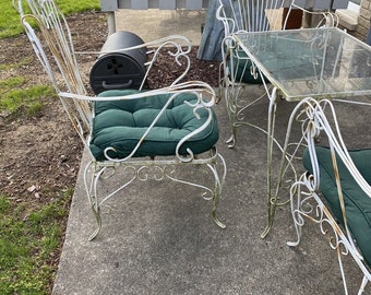 Salterini or florentine craft studio iron garden patio chair table set we ship