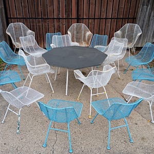 20 pc Vtg Sculptura Set Slate Lounge Woodard chair Table  We Deliver MCM Patio