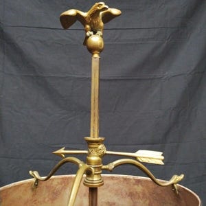 Antique French Empire 19th C Bouillotte Lamp 30&quot; Bronze Fairy Caryatid fine cast