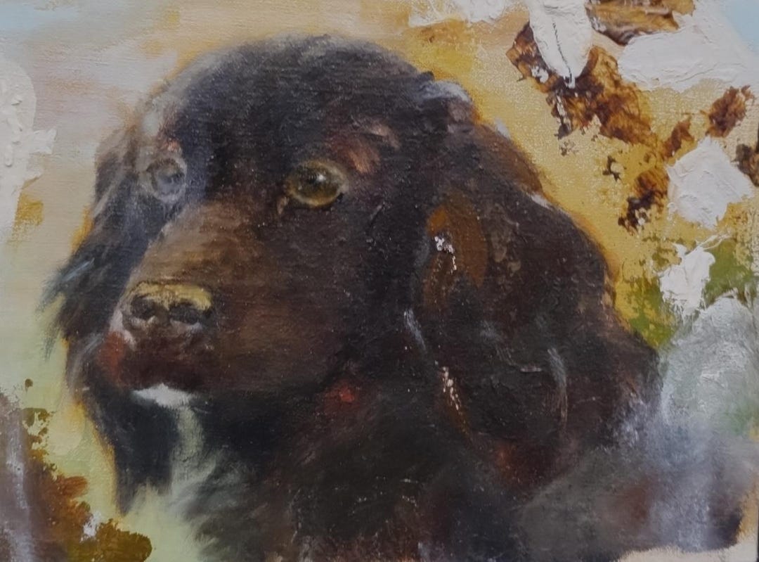 Maureen Riley Artist Oil Painting Spaniel Portrait Estate Listed Maureen Riley MI Sport Dog ...