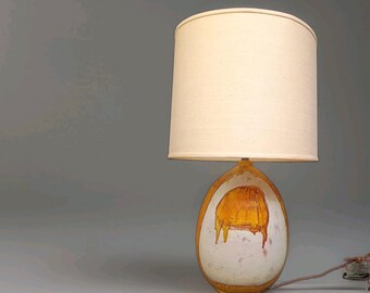 Large fantoni organic modern raymor pottery drip lava studio lamp 32"mcm italian