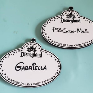 Cast Member Name Tag Badge Ornament, Name Tag Badge Car Dangle. Disney Name Badge