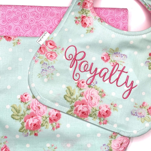 Baby Girl Bib and Burp Cloths Baby Girl Gift Baby Shower Etsy