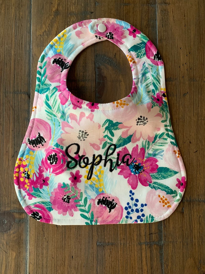 Baby Girl Personalized Bib and Burp Cloths Baby Girl Shower Etsy