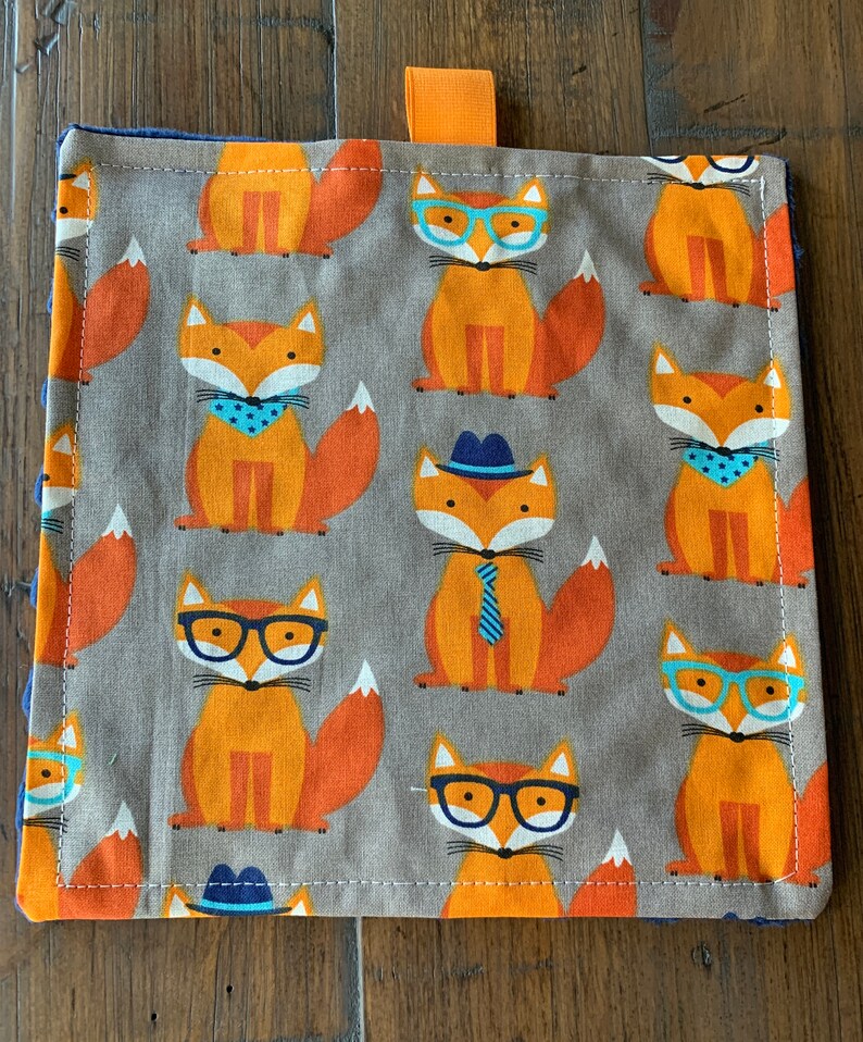 Blankie with Crinkle Noise Sensory Toy Crinkle Lovey Rag Baby Toy Teething Blankie Baby Mini Lovey Car or Stroller Toy