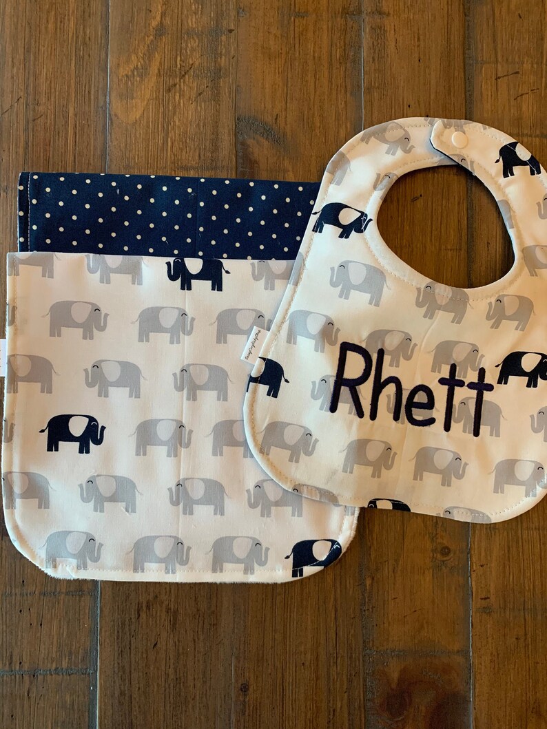 Baby Boy Personalized Bib and Burp Cloths Baby Boy Gift Etsy