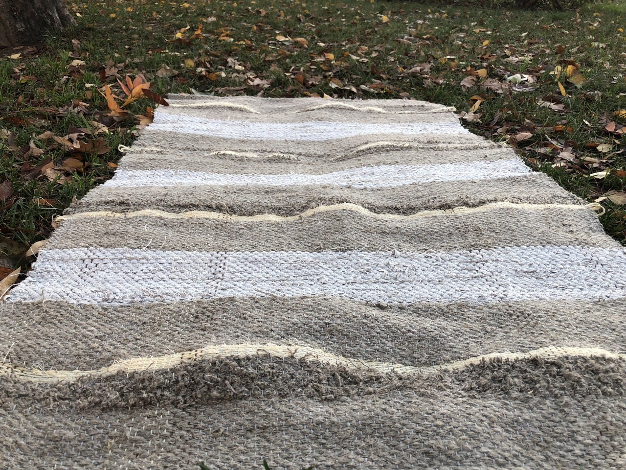 Linen Bath Mat / Rustic Bath Decor / Natural Rug / Hand woven Etsy