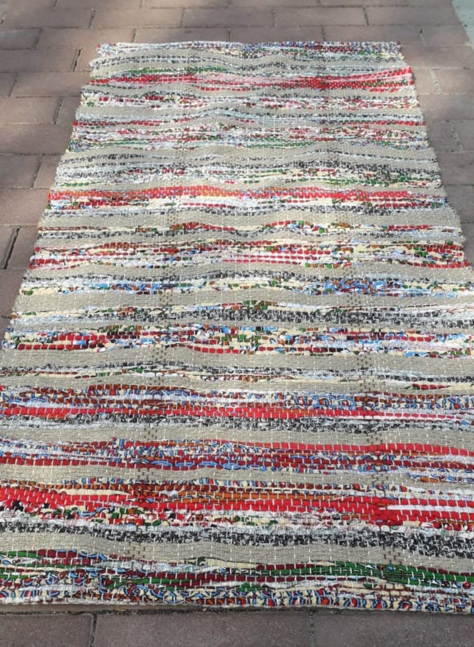 Rag Rug Tribal Striped Rug Kitchen Rag Rug Washable Home Etsy