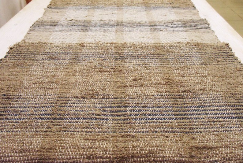 Rustic Bath Mat / Natural Fiber Rug / Linen Bath Mat / Etsy