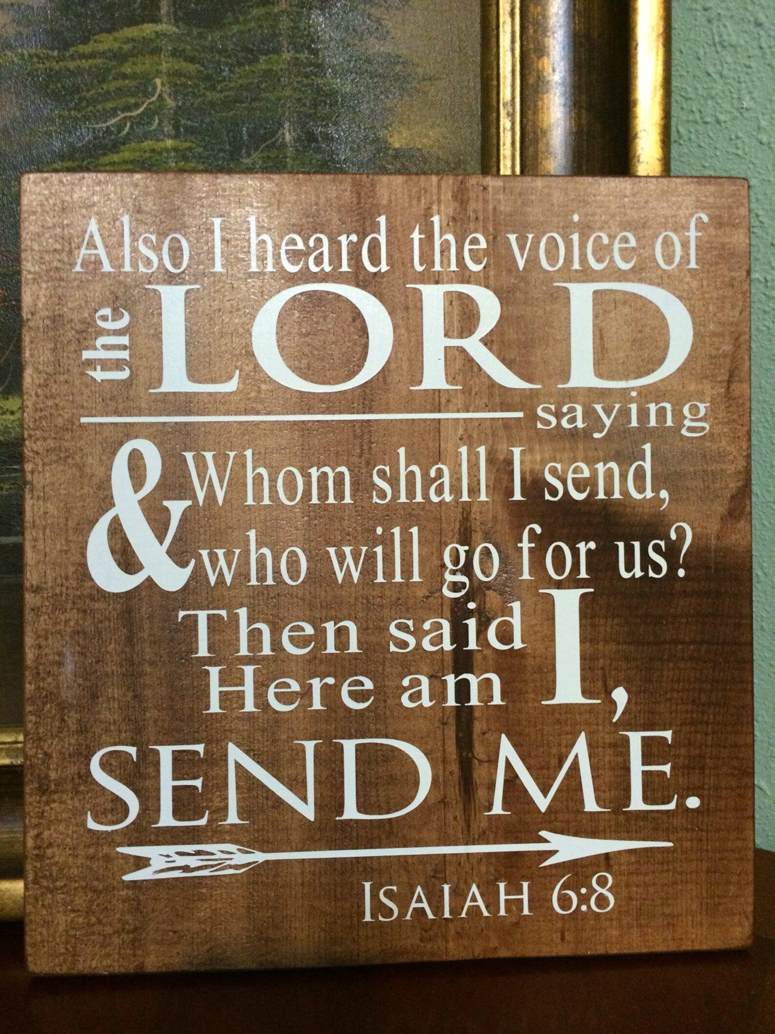 Isaiah 68 stained wood sign Bible verse scripture Etsy