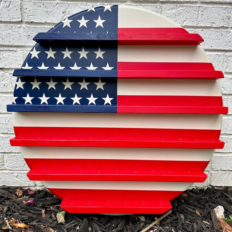 Personalized Wooden Golf Ball Display Case: Golf Lover Gift American flag