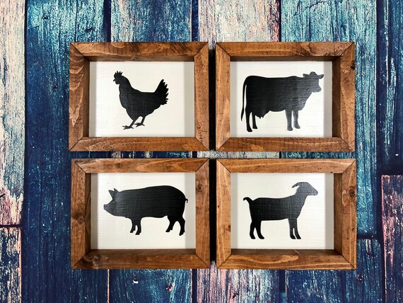 Farm Animal Silhouettes Kitchen Decor Rustic Farmhouse Farm Animal Silhouettes Kitchen Decor, Farm Animal Kitchen Decor