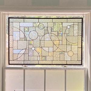 Large Abstract Stained Glass Privacy Window 21 x 33 : Home and Bath Remodeling Privacy image 3