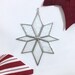 Stained Glass Star Clear and Silver Christmas Tree Ornaments or Window Decoration