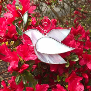 White Peace Dove Stained Glass Ornament | 3" X 3" - Gifted Boxed - Etsy