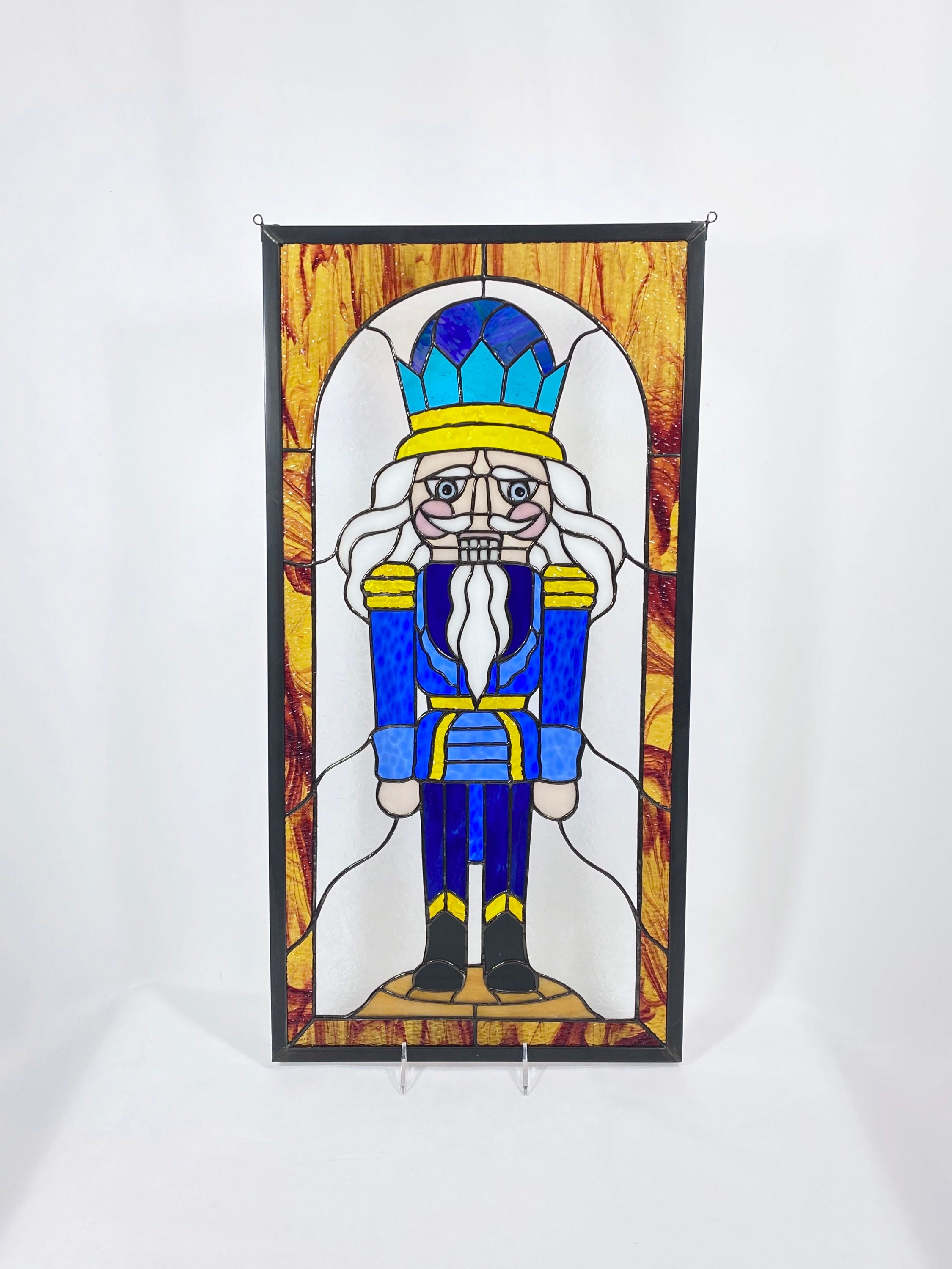 Nutcracker Christmas Stained Glass Wall Window Decoration Etsy