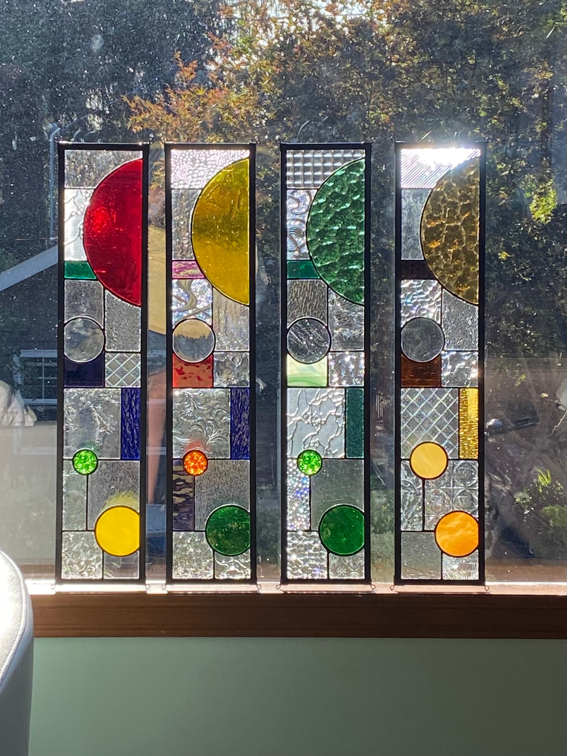 （特別価格）Stained Glass Window Antique Roman Set of F.X. Zettler Stained Glass Windows