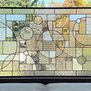 Large Abstract Stained Glass Privacy Window 21 x 33 : Home and Bath Remodeling Privacy image 4