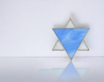 Small Stained Glass Star of David – 3 Inch Handmade Ornament, Unique Judaica Gift