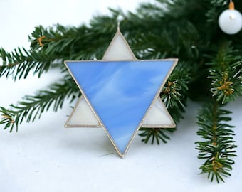 Star of David Stained Glass Ornament | 3" x 3" - Gifted Boxed