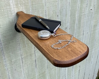 Mesita de noche flotante / Mesa montada en la pared / Estante de madera / Dormitorio rústico / Estante flotante / Mesita de noche rústica / Estilo de granja /