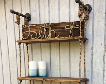 estantes de pared, estantes flotantes, estantes de madera, estantes de cuerda, estantes rústicos, estantes de cuerda, estantes colgantes, estantes de libros.