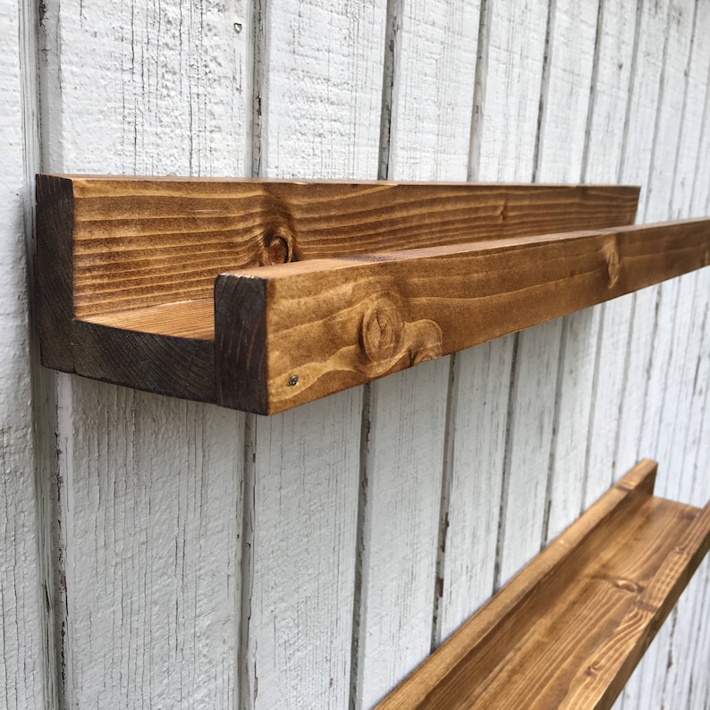 Floating Ledge Shelf Picture Ledge Narrow Wood Shelf Etsy