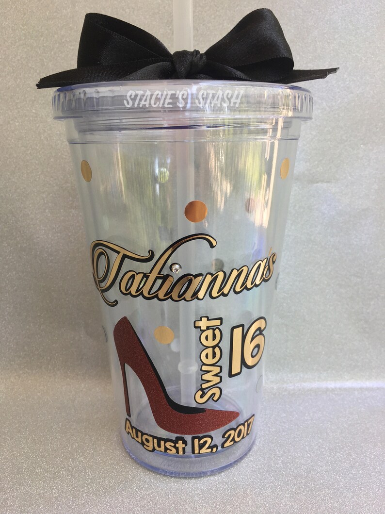 Personalized Cup Birthday Tumbler Sweet 16 Custom Cup Etsy