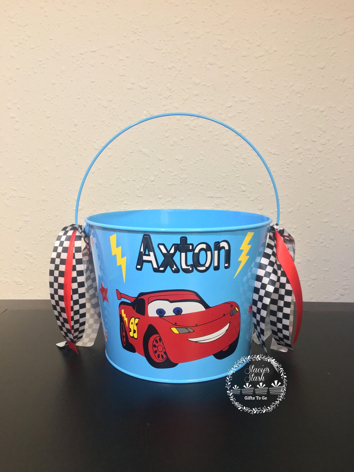 Cars Easter Bucket Lightning Mcqueen Easter Bucket Boys Etsy
