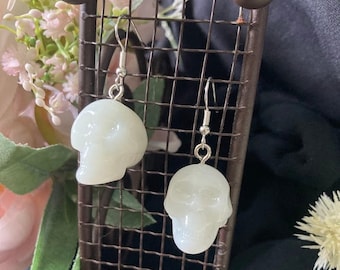 Glow-in-the-Dark Skull Earrings // Halloween Earrings // Glow in the Dark // Skulls