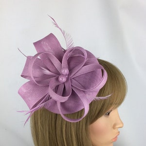 Lilac Purple Lavender Fascinator on Headband Clip Wedding Flower Fascinator Mother of the Bride Hatinator Lilac Fascinator Ascot Derby Races