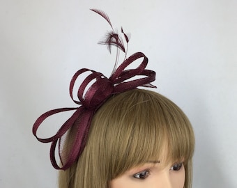 Black Red Rose Berry Flower Fascinator Hair Headband Races Hat Rockabilly 4993
