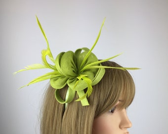 Lime Green Fascinator Green wedding fascinator Mother of the Bride Mother of the Groom Races Ladies Day Royal Ascot Hair Accessory Bridal