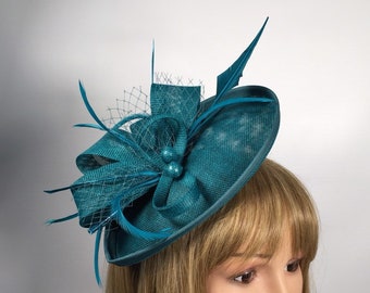 teal wedding hat