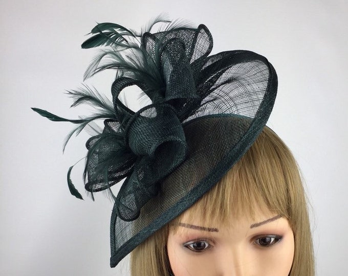 Dark Green Fascinator Forest Green Fascinator Emerald Green Etsy UK