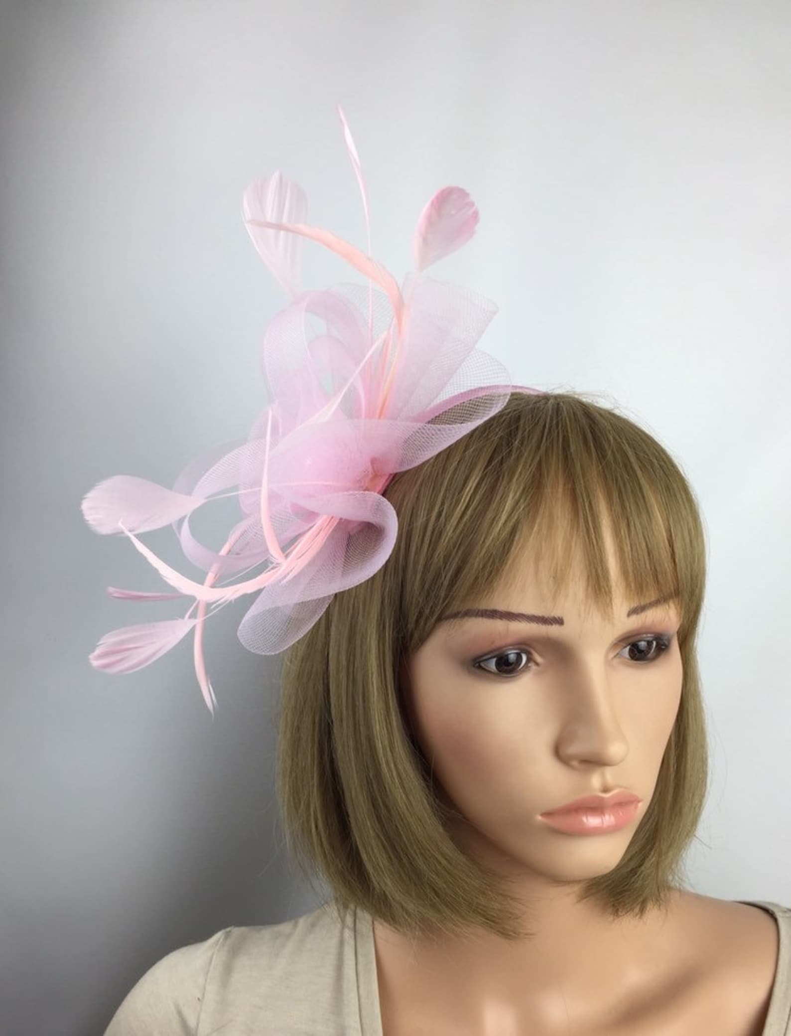 Light Pink Fascinator on headband Pale Pink Fascinator Baby Etsy