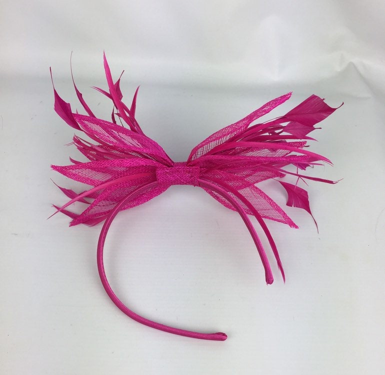 Fuchsia Pink Fascinator Hot Pink Bow Cerise Pink Wedding | Etsy