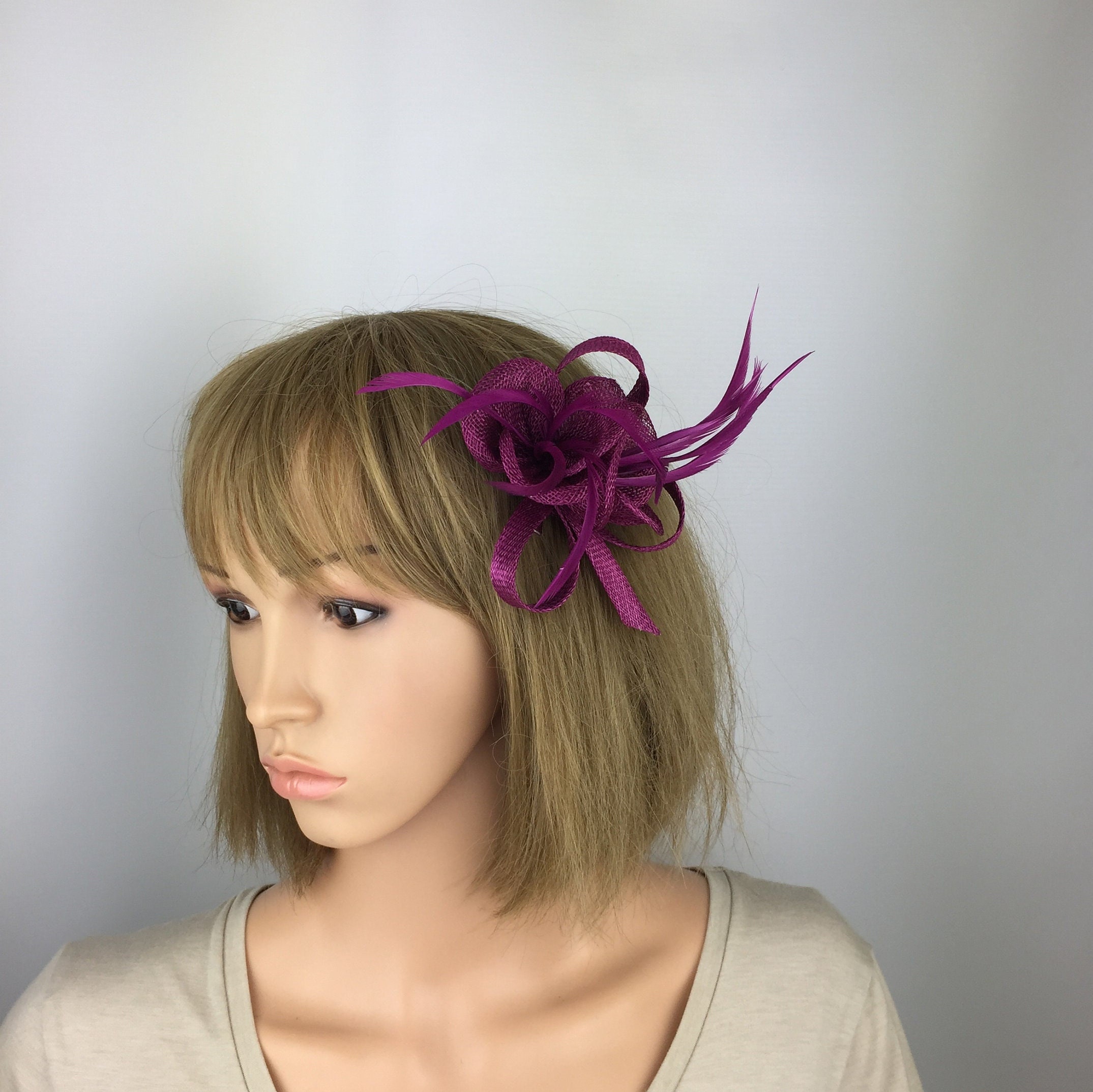 Headband Pink Fascinator Purple 