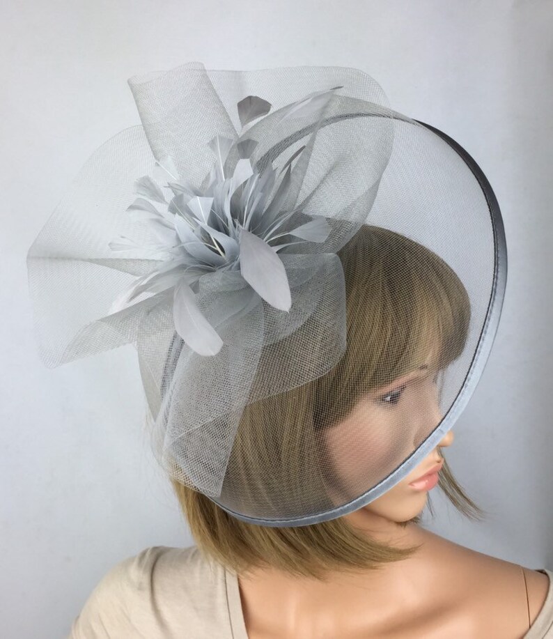 silver grey fascinators for weddings 
