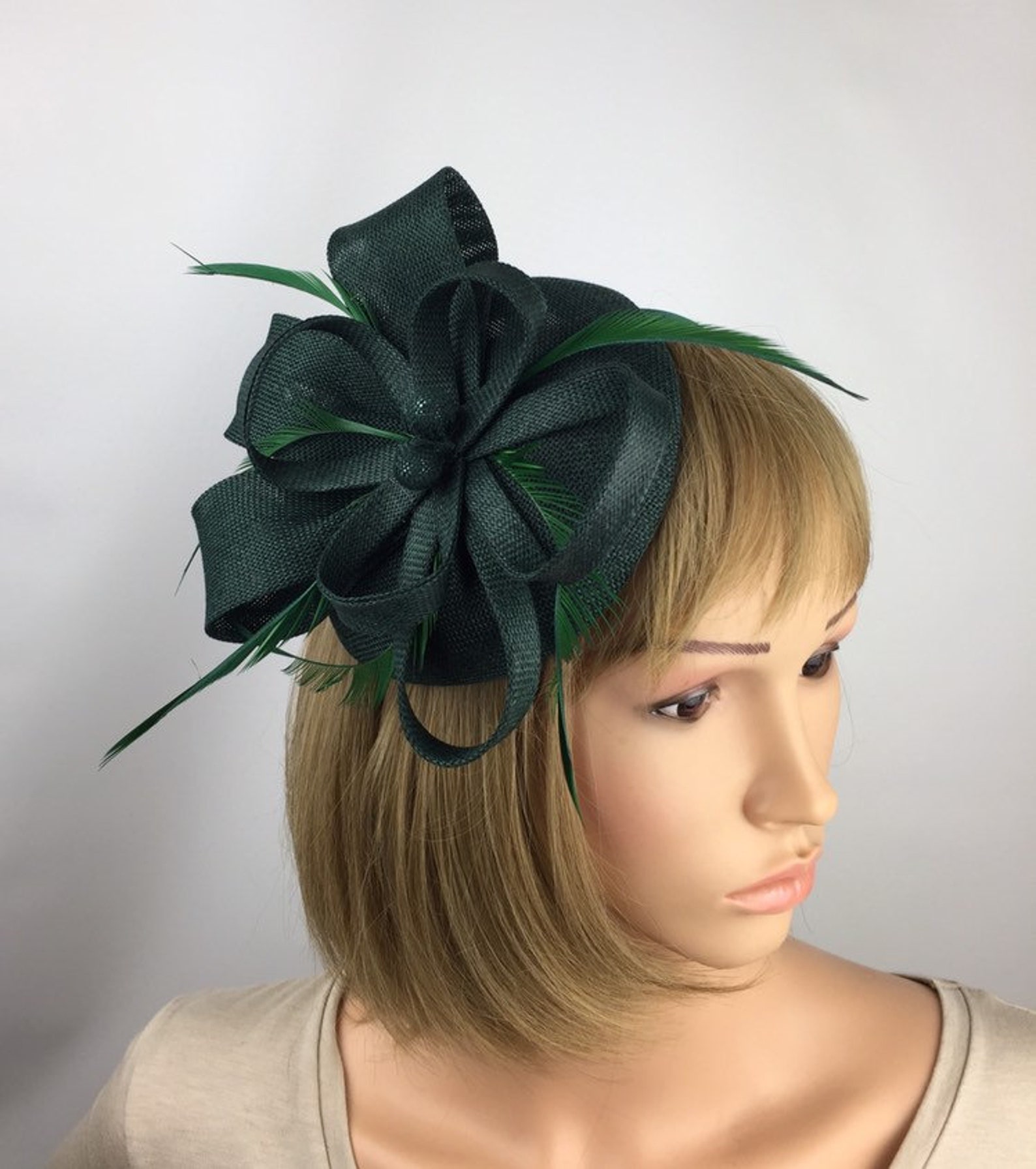 Dark Green Fascinator Forest Green Fascinator Emerald Green Etsy UK